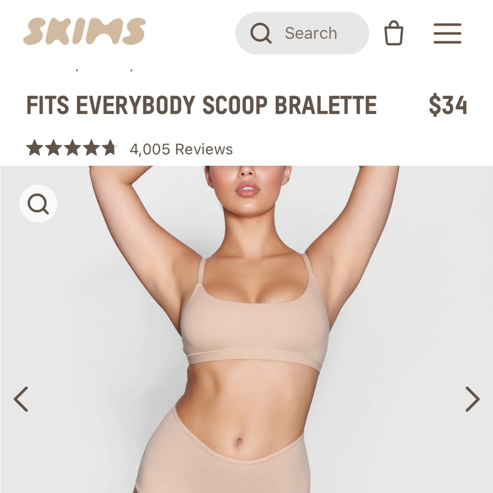 Skims Fits Everybody Scoop Bra in Clay (M)